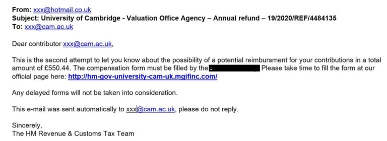 HMRC warns students of scams