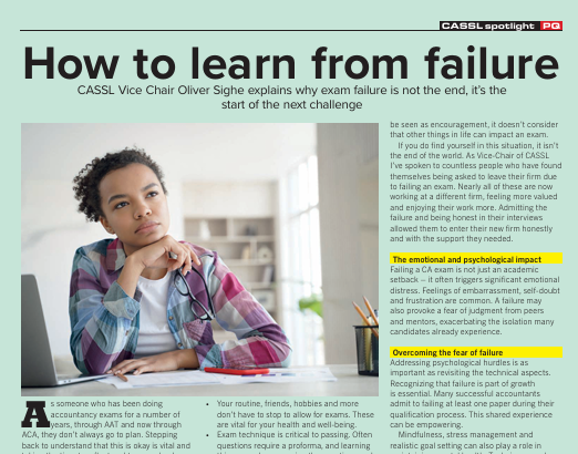 How to learn from exam failure