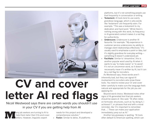 CV and cover letter AI red flags