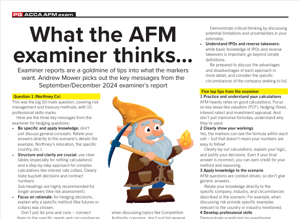 What the AFM examiner thinks…